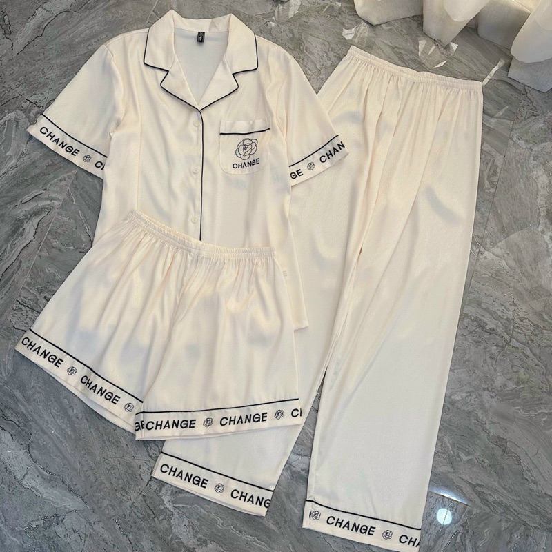 Pijama Set 3 Món CHANGE - QUẢNG CHÂU CAO CẤP - Về Toàn Set 3 Món Siêu Phẩm Giá Bèo