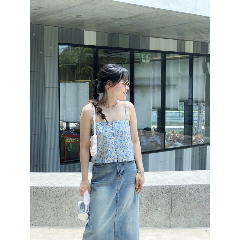 Áo 2 dây hoa - DELYN