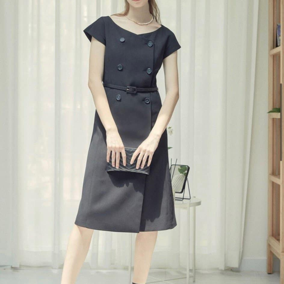 Đầm midi nữ bẹt vai