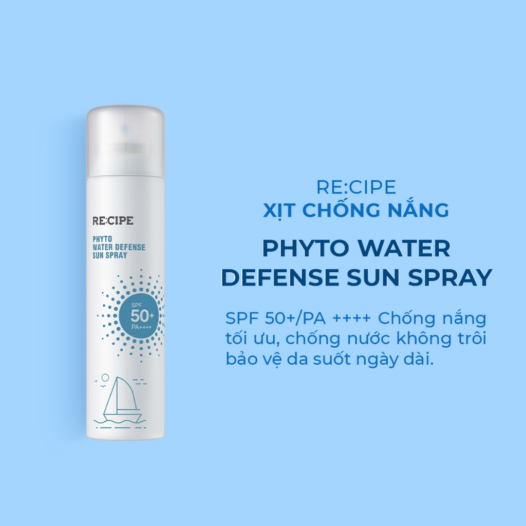 Xịt Chống Nắng Không Trôi Recipe Phyto Water Defense Sun Spray 180ml