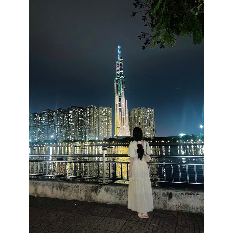 Váy thêu hoa dáng dài 2 lớp