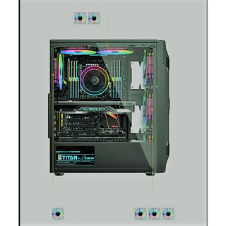 Vỏ case máy tính đẹp Titan Pro (No Fan / Black / White / ATX / MATX / ITX) , Mã :ND01