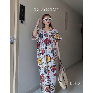 Đầm xuông linen thái