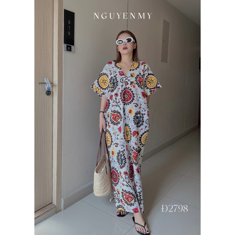 Đầm xuông linen thái