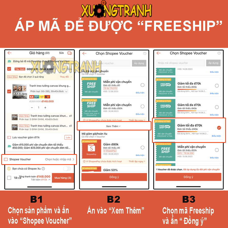 Tranh treo tường canvas 3 bức phong cách Bắc Âu 87, tranh phong cảnh trang trí phòng khách, phòng ngủ, phòng ăn, spa