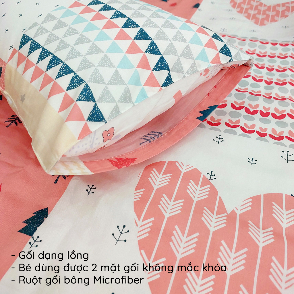 Bộ chăn nệm gối cho bé đi học mẫu giáo tiểu học Fami88 Bedding, mền cho bé gái hình công chúa Pony 100% cotton tự nhiên.