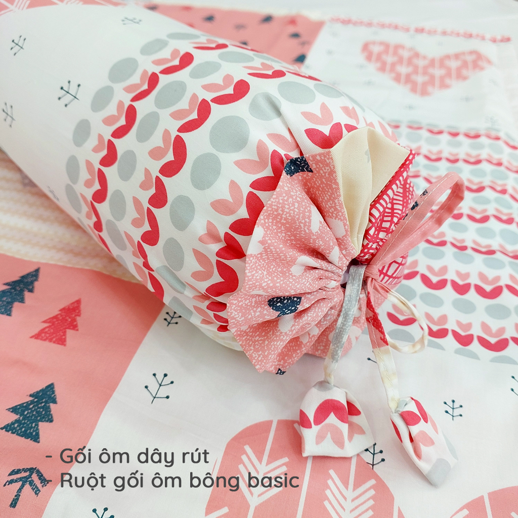 Bộ chăn nệm gối cho bé đi học mẫu giáo tiểu học Fami88 Bedding, mền cho bé gái hình công chúa Pony 100% cotton tự nhiên.