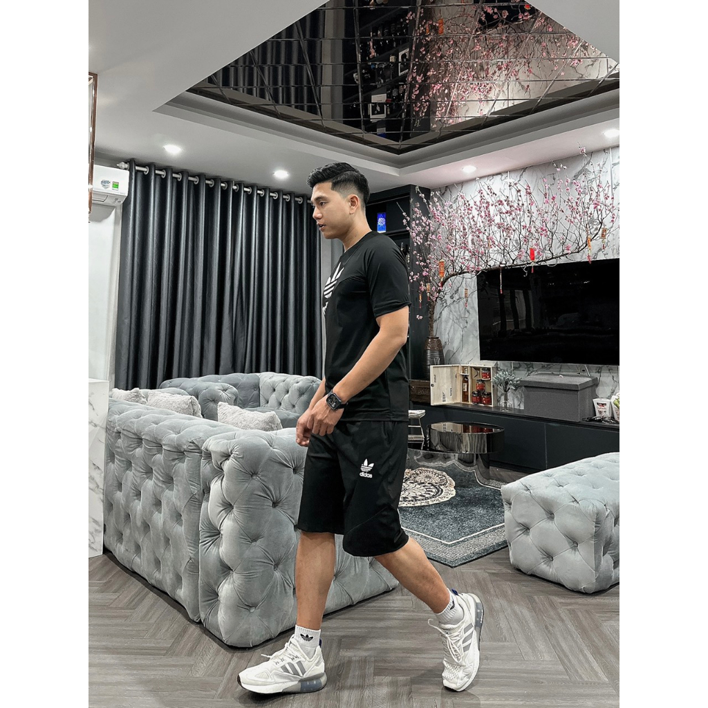 Bộ thể thao Adidas chất vải lạnh co giãn cao cấp mẫu 2023.