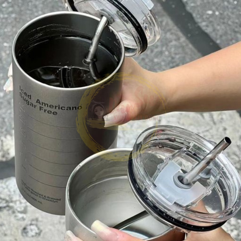 Ly Giữ Nhiệt Iced Americano Inox 304 Cao Cấp Không, Cốc Uống Nước Giữ Nhiệt Có Ống Hút | BigBuy360 - bigbuy360.vn