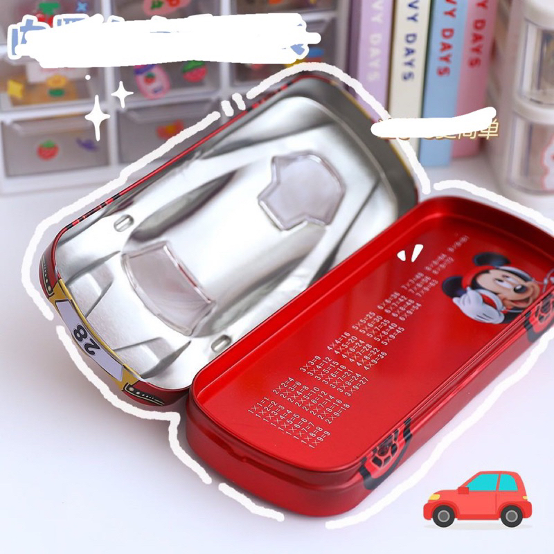 Hộp Bút Thiếc 2 Tầng Mẫu Xe Ô Tô Mickey Cho Bé Trai