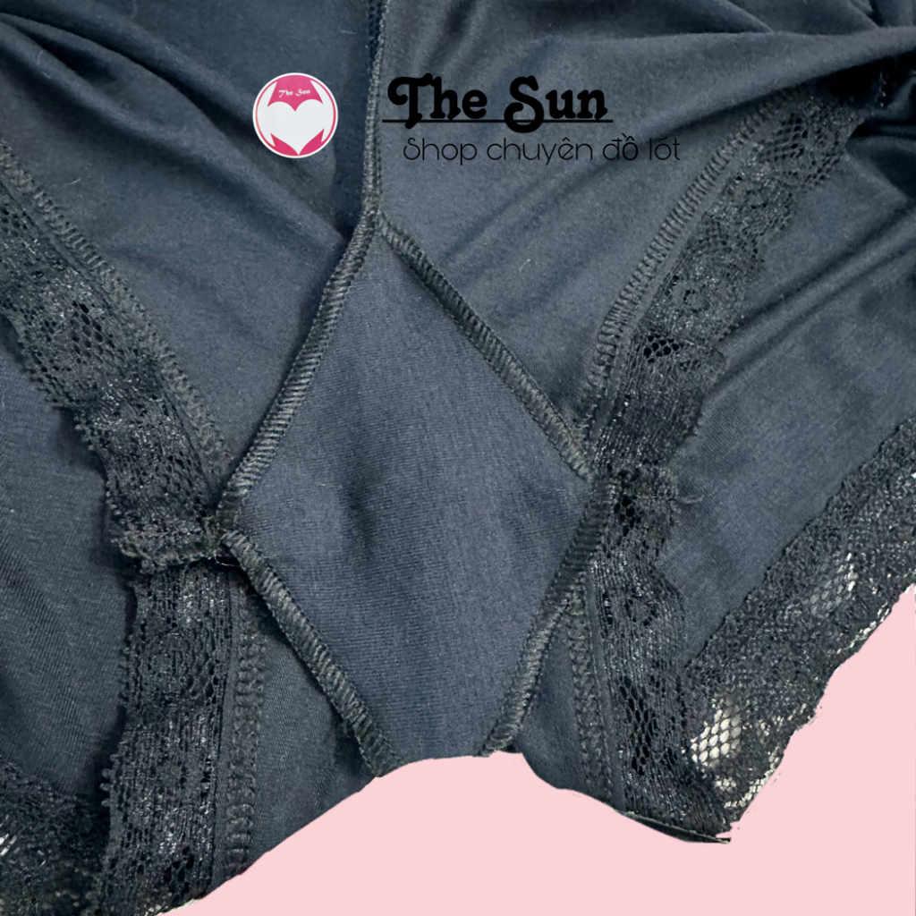 Quần lót nữ mặc váy dạng short quần đùi, vải cotton thoáng mát, phối ren lai mềm mại sang trọng_THE SUN TCT 004