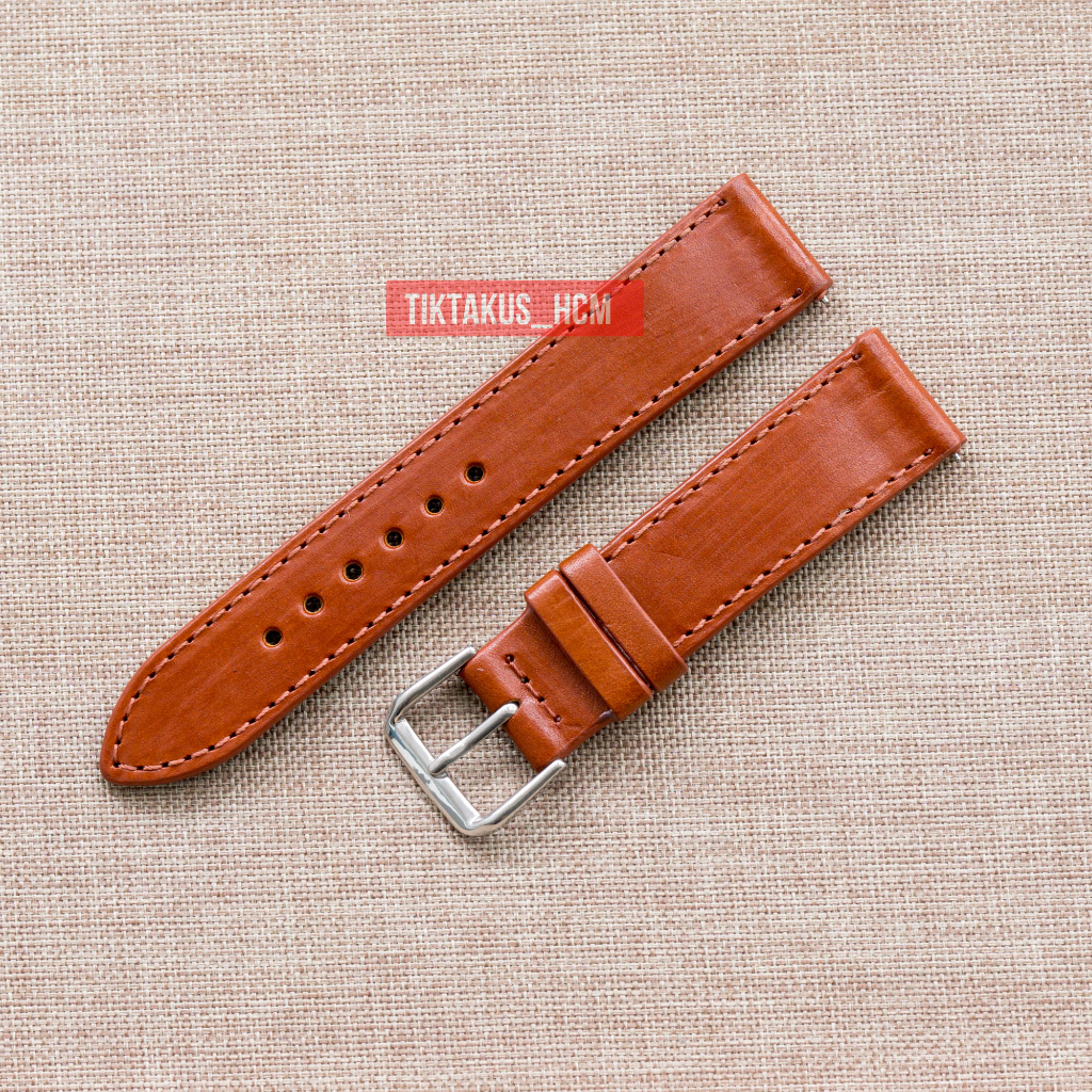 Dây đồng hồ da bò thật, chốt thông minh, da bò Vacheta đủ size 18mm 19mm 20mm 21mm 22mm