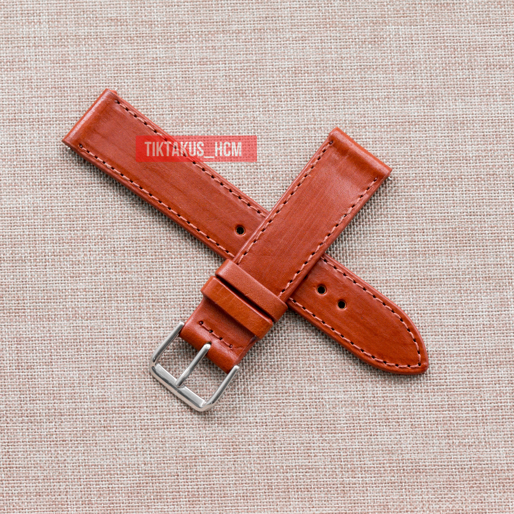 Dây đồng hồ da bò thật, chốt thông minh, da bò Vacheta đủ size 18mm 19mm 20mm 21mm 22mm