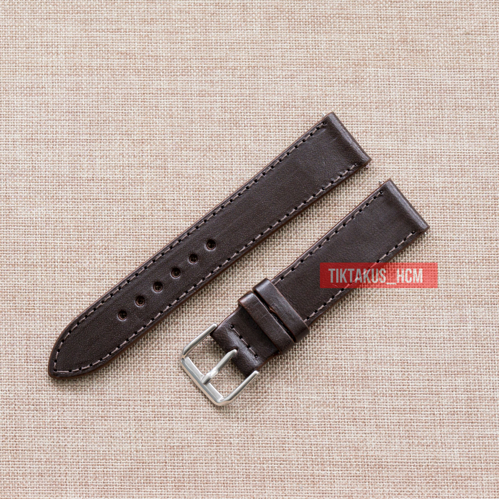 Dây đồng hồ da bò thật, chốt thông minh, da bò Vacheta đủ size 18mm 19mm 20mm 21mm 22mm