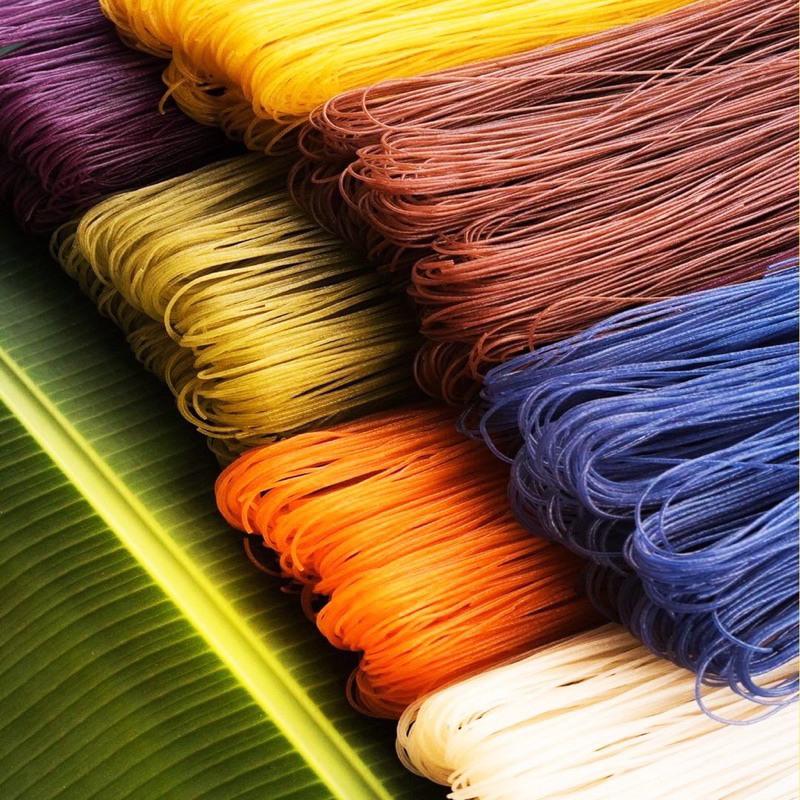 Bún rau củ ngũ sắc màu tự nhiên của bún ngô,bún cẩm,bún chùm ngây,bún gấc, bún đậu biếc  500gr
