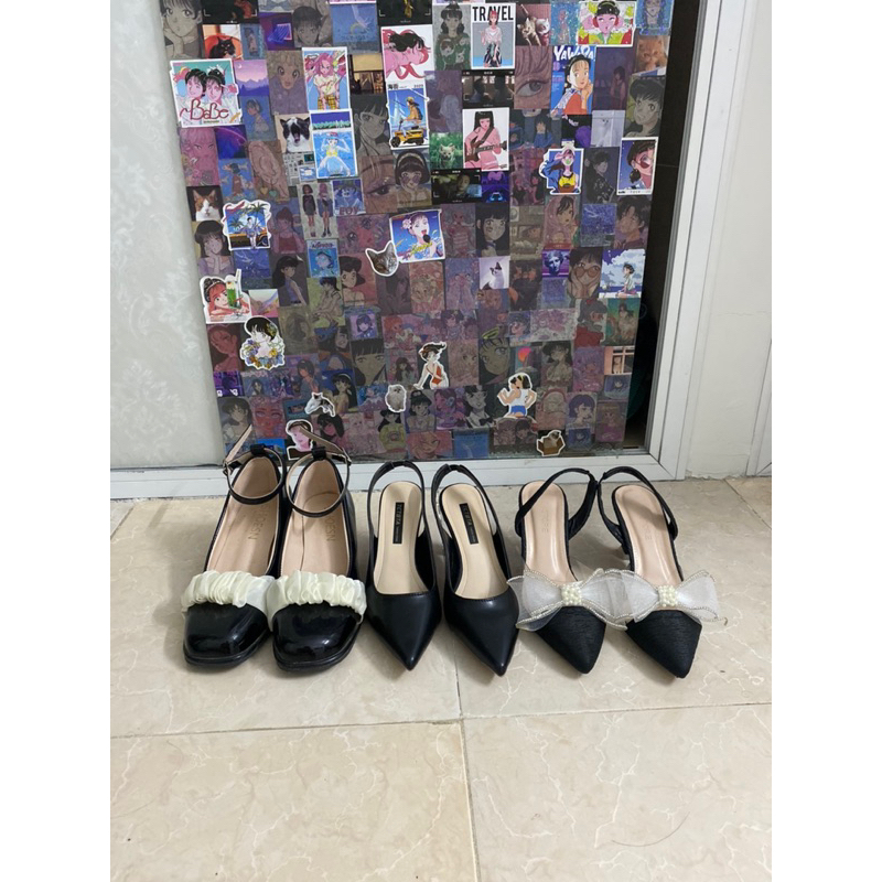 Giày cao gót màu đen 7p size 35-36