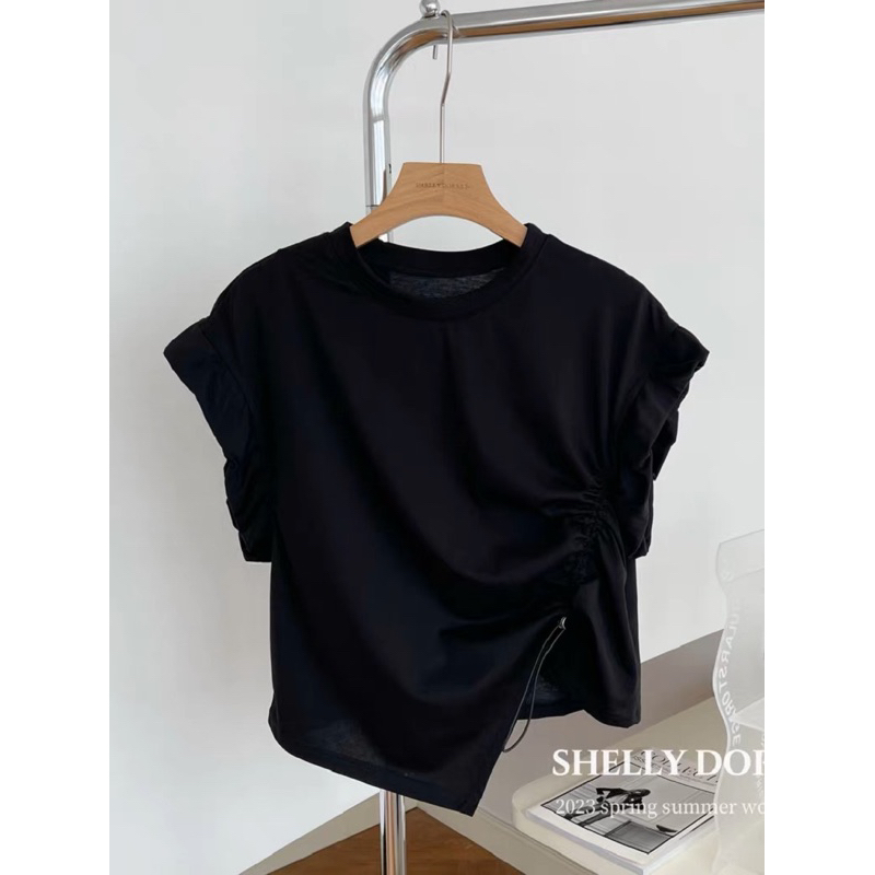 Áo thun cánh tiên tay viền bèo rút dây chéo, Lipeo.store