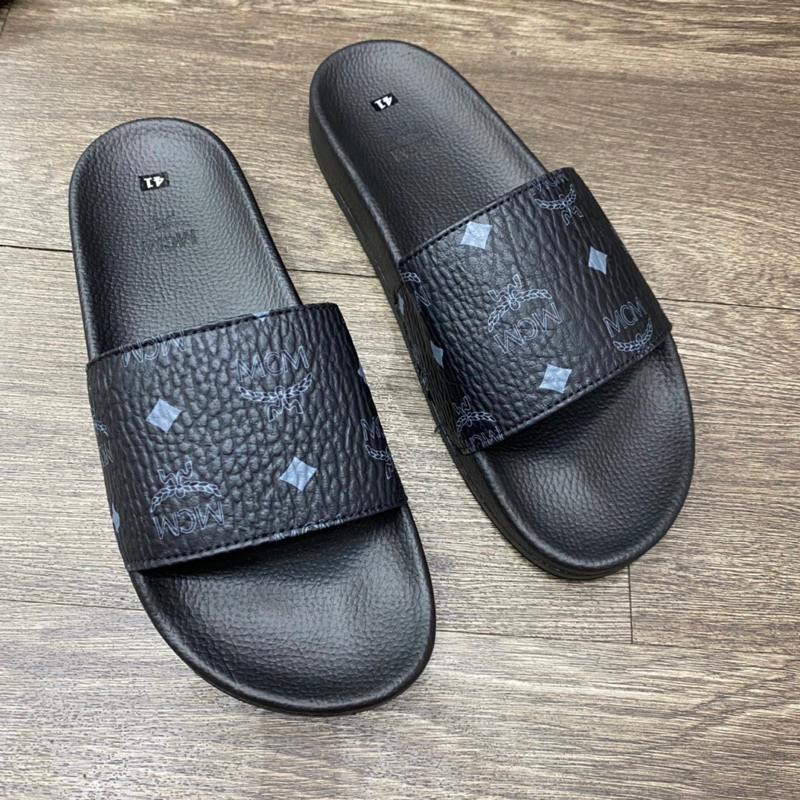 Dép lê nam MCM 6 bản màu mới nhất 2023, quai da đế cao su- kèm video cận cảnh