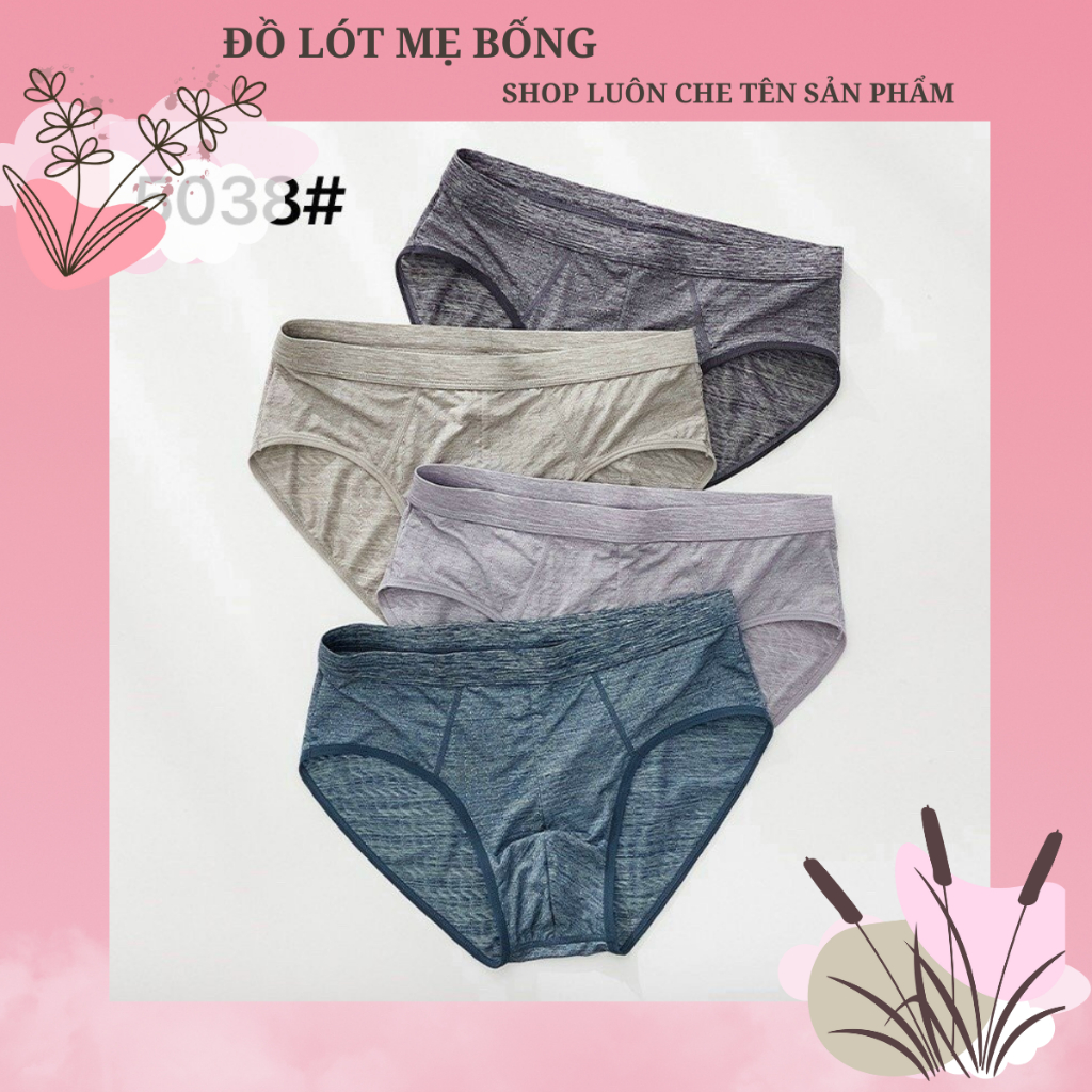 Quần Lót Nam Tam Giác Thun Lạnh Muối Tiêu Cao Cấp Co Dãn 4 Chiều 5038