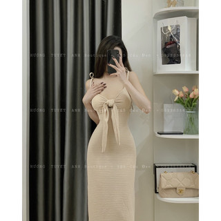 Đầm xốp buộc nơ ngực hở lưng