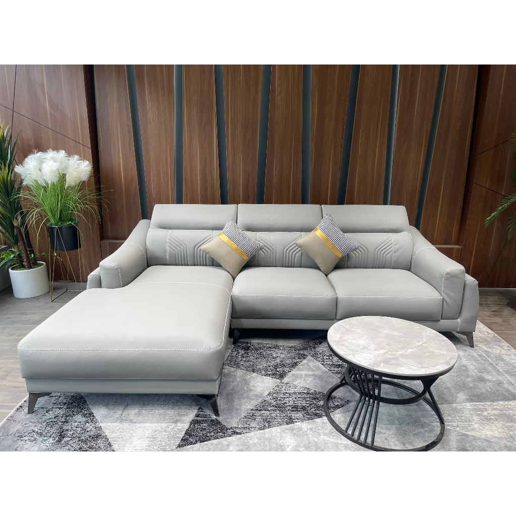 Ghế sofa đầu gật góc L bọc da Microfiber cao cấp
