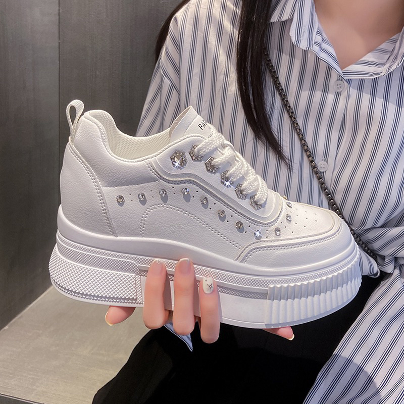 (ODER) Giày thể thao thời trang đính đá độn đế 8cm (ẢNH THẬT) sz35-40