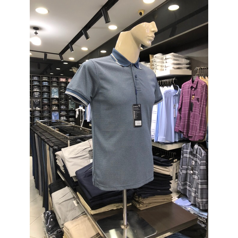 Áo polo owen màu navy họa tiết body fit APT231216