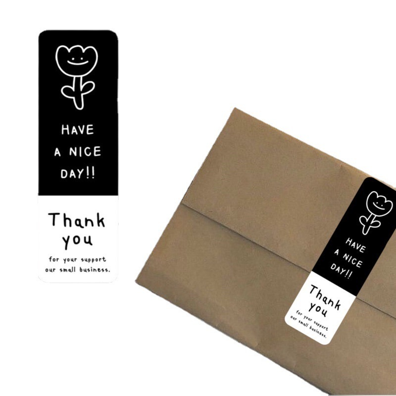 H249_Tem dán chữ _ STICKER " Thank you" << SIZE 3X9CM, 30TEM/XAP_STICKER NIÊM PHONG HỘP GIẤY