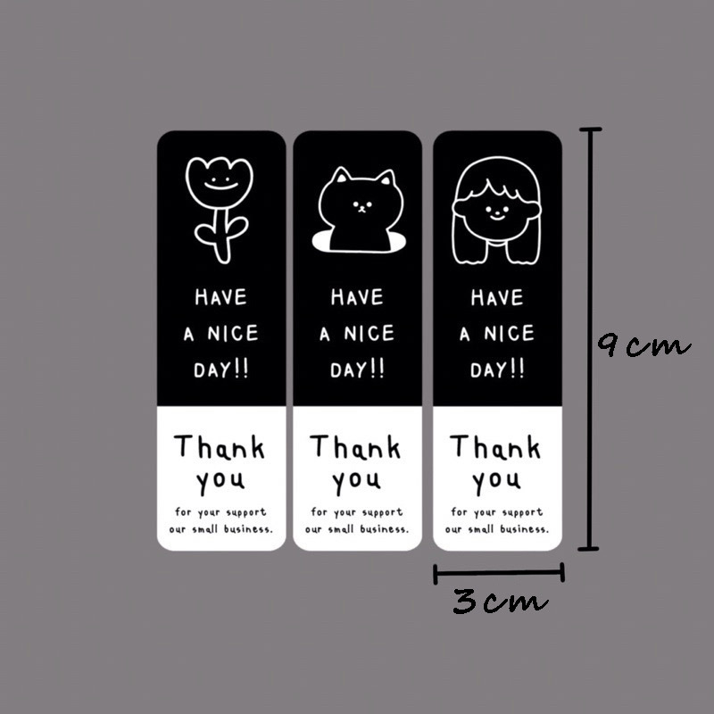 H249_Tem dán chữ _ STICKER " Thank you" << SIZE 3X9CM, 30TEM/XAP_STICKER NIÊM PHONG HỘP GIẤY