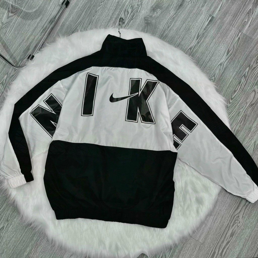 Áo khoác dù Nam nữ NIKE 2 lớp dày dặn khoá kéo Phối Màu Độc Đáo Thời Trang Mùa Hè, Áo Dù Bomber Ulzzang Form Rộng Nam Nữ