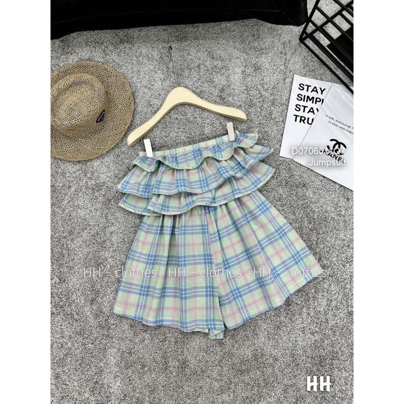Jumpsuit caro ống phối bèo tầng sang trọng VIENS STORE
