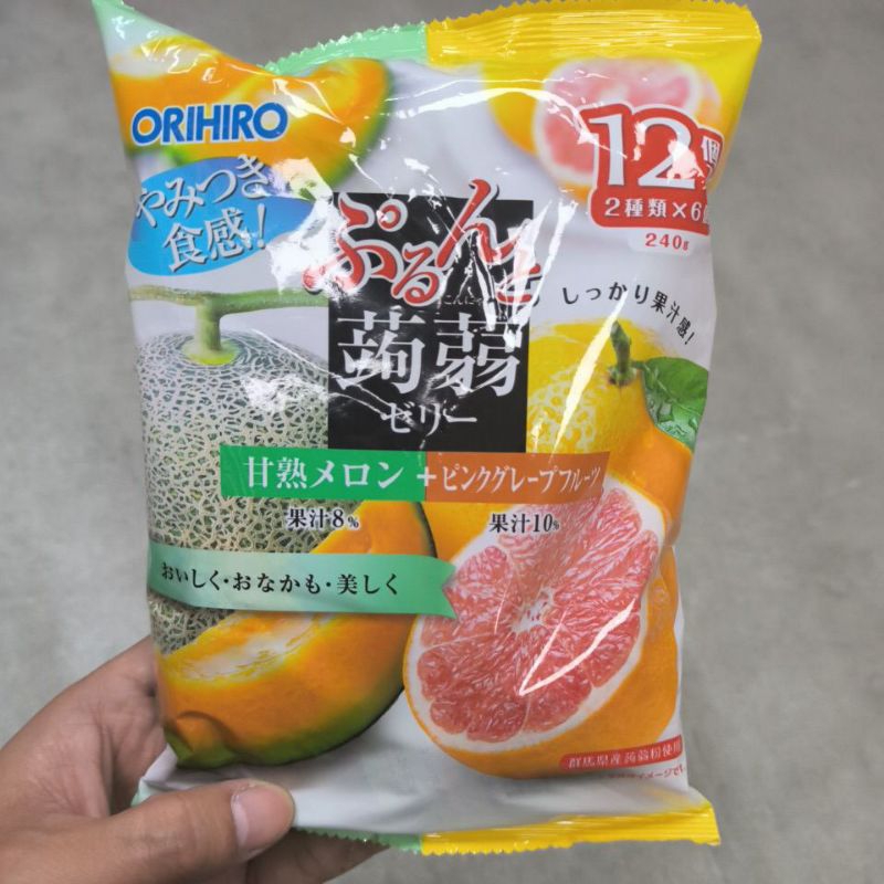 Thạch 0rihiro Vị Cam - Dưa Lưới 240g Nhật Bản