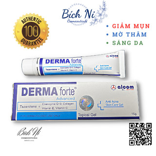 Gel Dưỡng Alcom Derma Forte Advanced Giảm Mụn, Mờ Thâm 15g Anti Acne Skin Care Gel (Bản Advanced)