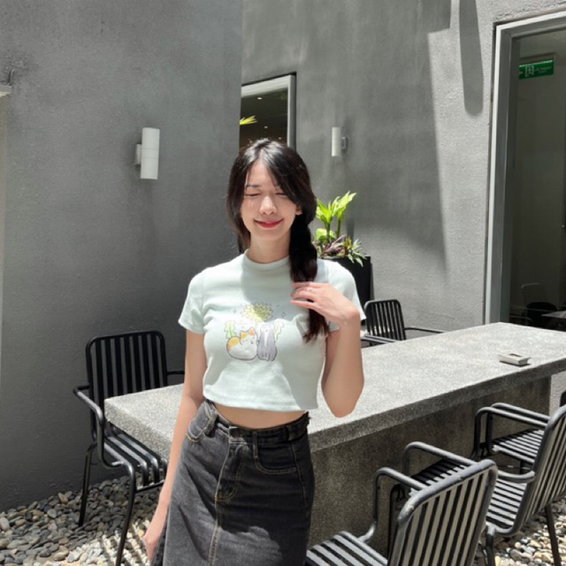 Áo thun croptop nữ CROPTOP MINICAT local brand Patie.club cổ tròn bo gân co giãn, đứng form, in bé mèo cute