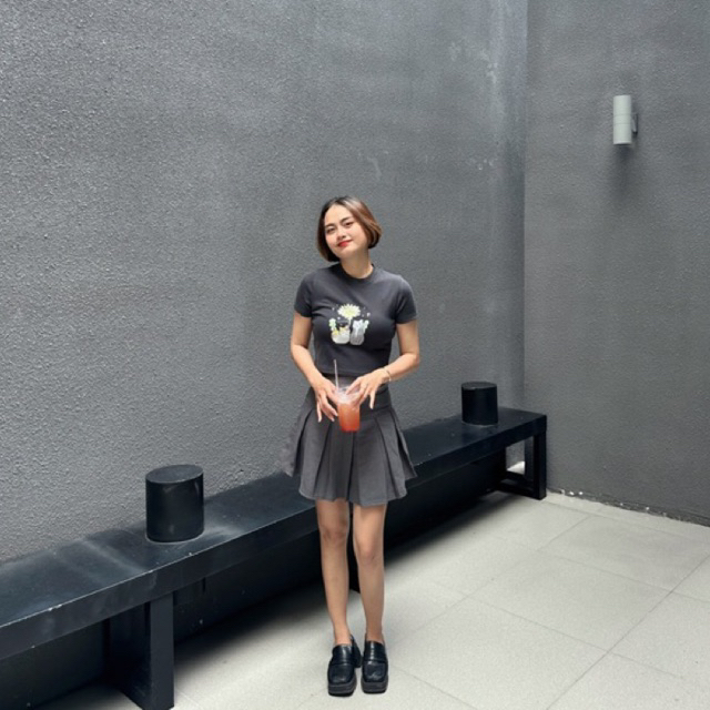 Áo thun croptop nữ CROPTOP MINICAT local brand Patie.club cổ tròn bo gân co giãn, đứng form, in bé mèo cute