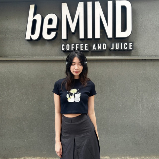 Áo thun croptop nữ CROPTOP MINICAT local brand Patie.club cổ tròn bo gân co giãn, đứng form, in bé mèo cute