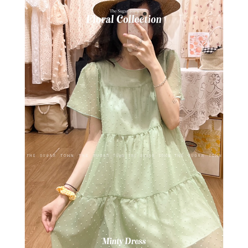 Váy ren chấm bi Minty Dress SugarTown