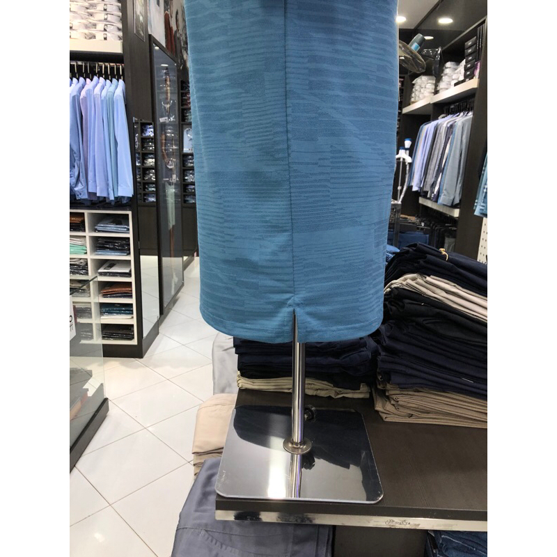 Áo polo owen màu xanh họa tiết body fit APT231212