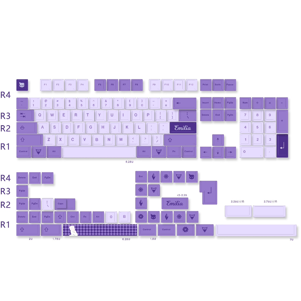 Set Keycap PBT nút bàn phím cơ phối màu Darling, Frost Witch - Cherry profile phù hợp nhiều layout cơ bản