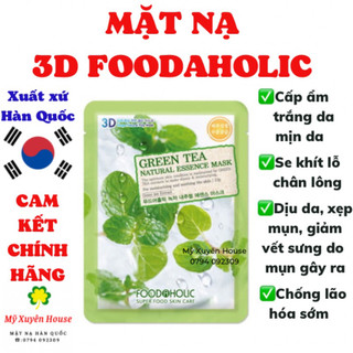 Mặt Nạ Trà Xanh 3D Foodaholic Chính Hãng Hàn Quốc