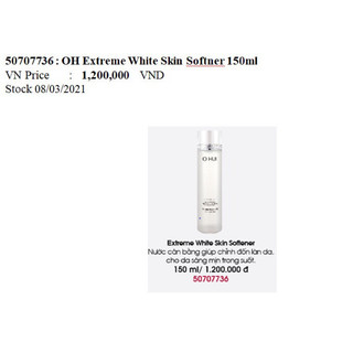 Nước hoa hồng Ohui White 150ml