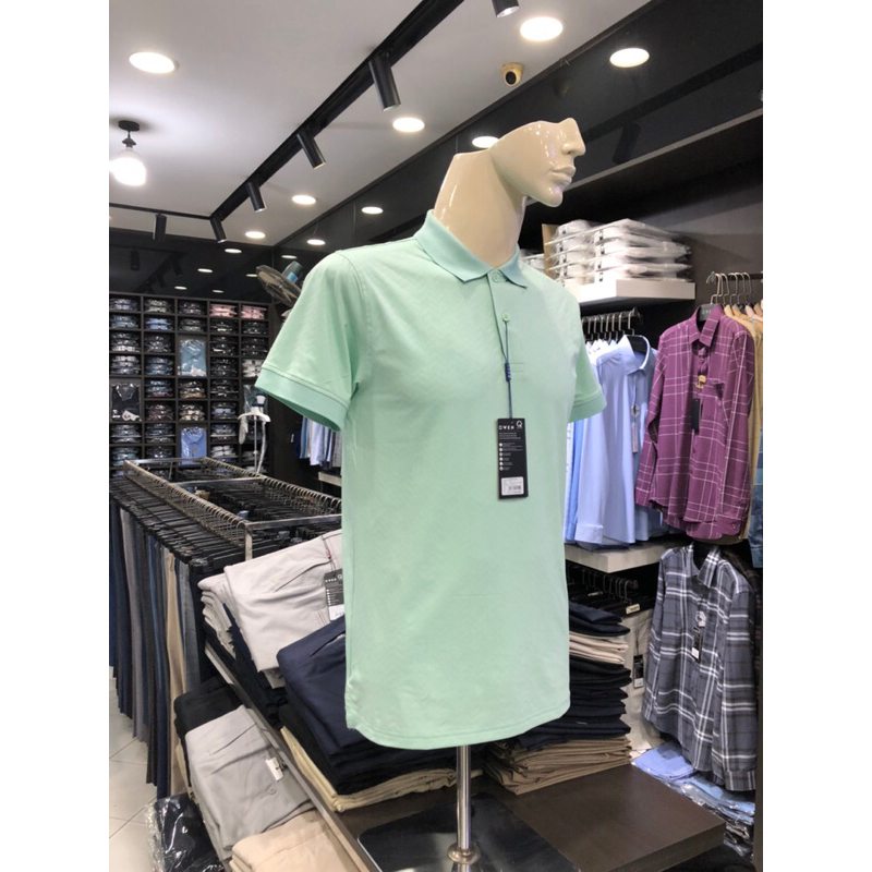 Áo polo owen màu xanh lá họa tiết body fit APT231214