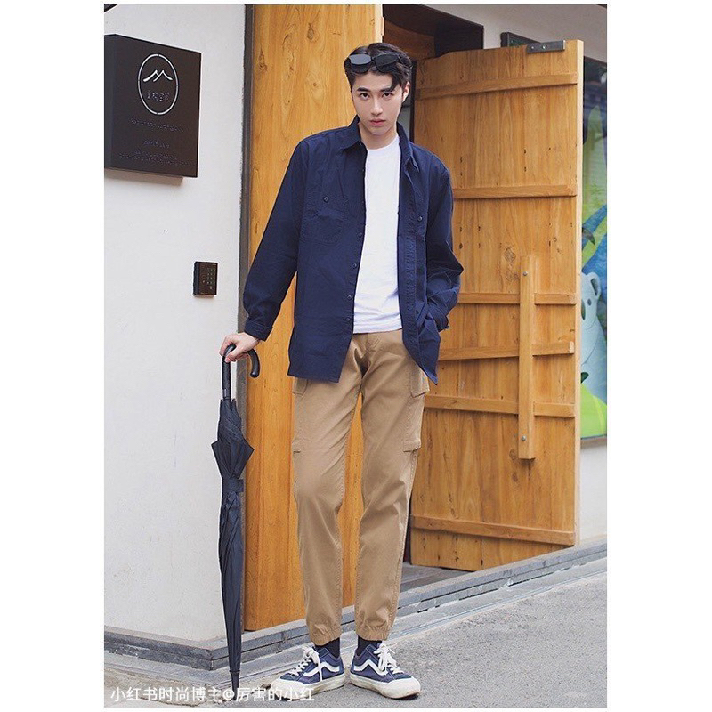 Áo Sơmi Denim Linen Uniqlo vnxk, dày dặn