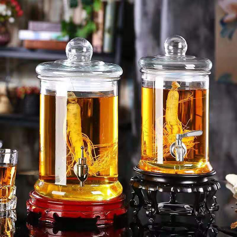 Bình thủy tinh ngâm rượu, bình ngâm rượu dáng trụ dung tích 6 lít – 10 lít