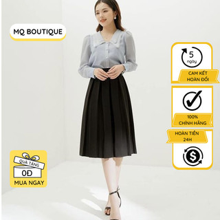 Chân váy xếp ly to dáng dài dưới gối cao cấp công sở nữ váy ly nhỏ thiết kế MQ BOUTIQUE