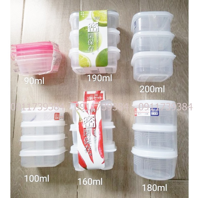 Set Hộp Trữ Đông Nhật Phù Hợp Đựng Đồ Ăn Cho Bé Size 100, 160, 180, 190, 200Ml