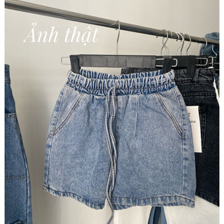 Quần short jean Nữ Cạp chun co dãn chất dày dặn form rộng [QCC01]