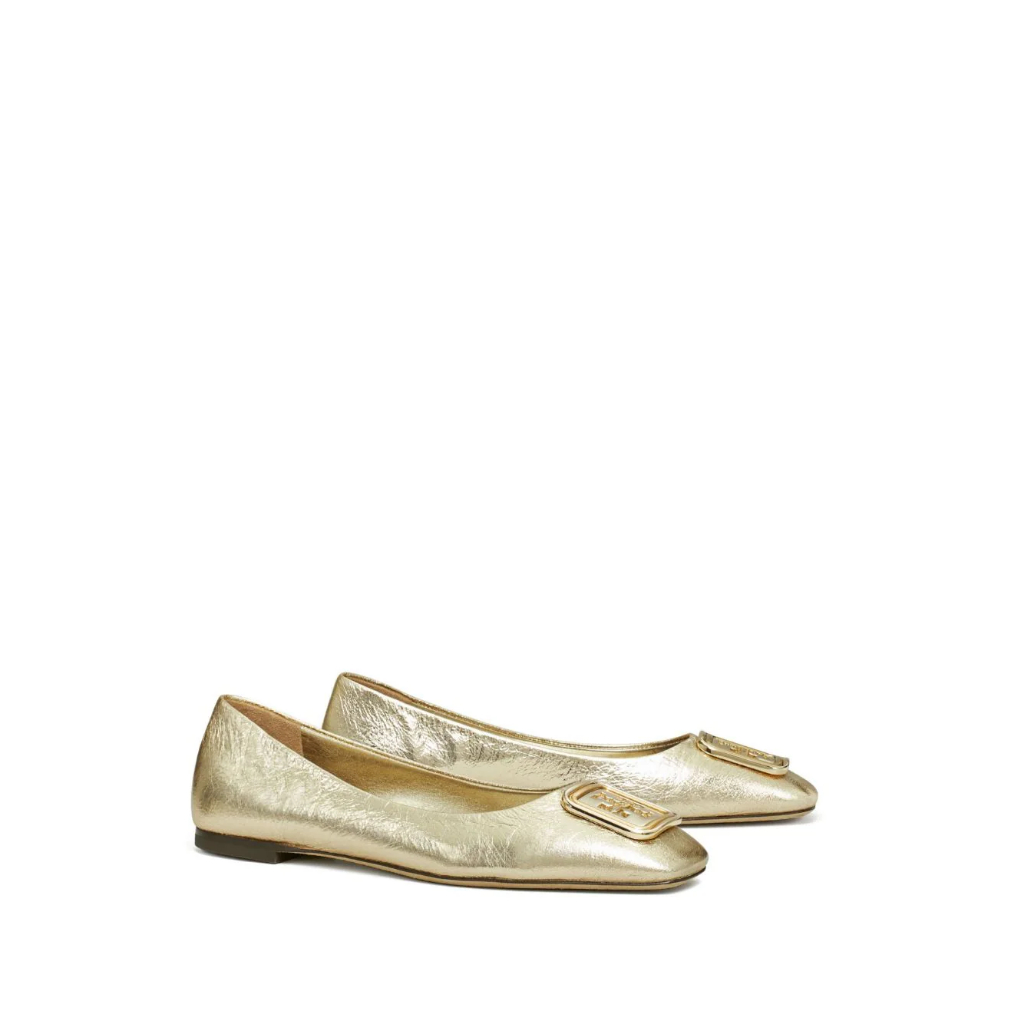 Giày TORY BURCH Georgia Metallic Medallion Ballerina Flats