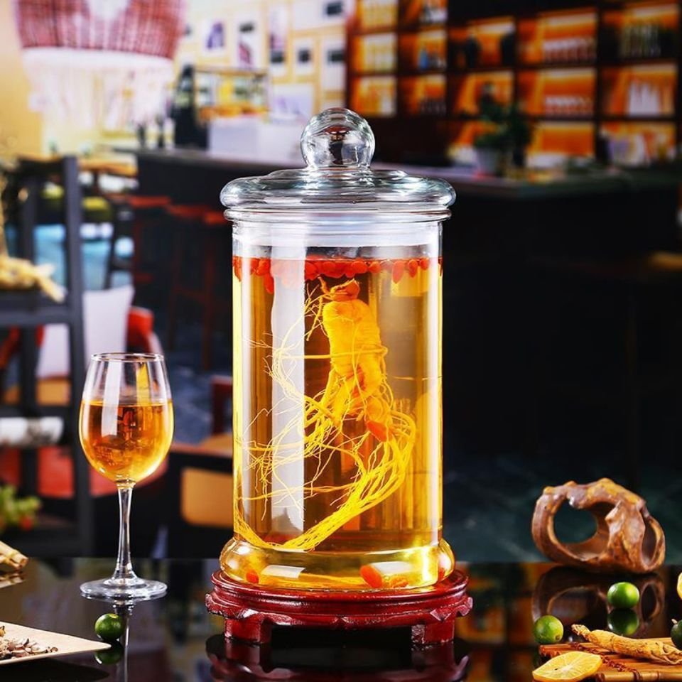 Bình thủy tinh ngâm rượu, bình ngâm rượu dáng trụ dung tích 6 lít – 10 lít