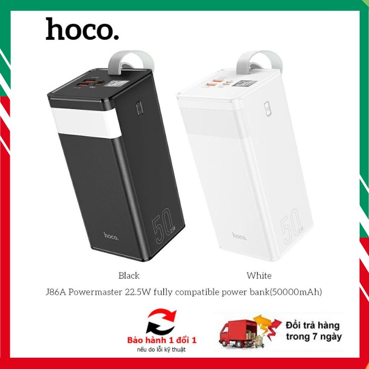 🚀CHÍNH HÃNG HOCO🚀Pin/Sạc Dự Phòng J86A 50000mAh Sạc Nhanh 3.0 / 2.0 ,3.0 4  Cổng Sac Có Màn Hình và Đèn Pin BH12T